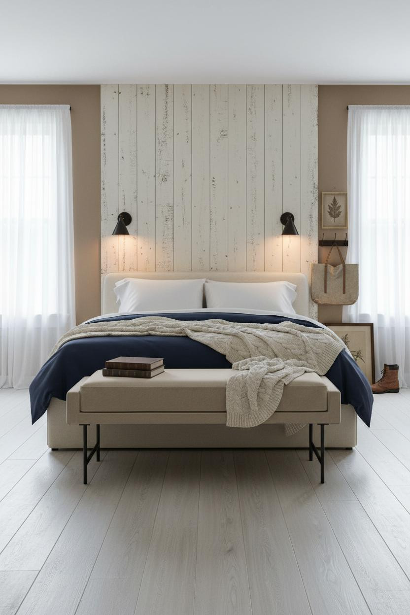 Country Farmhouse Bedroom Shiplap Colonial Style
