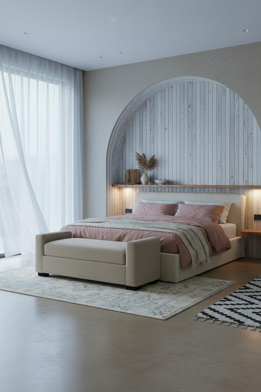 Coastal Chic Bedroom Arched Niche Master
