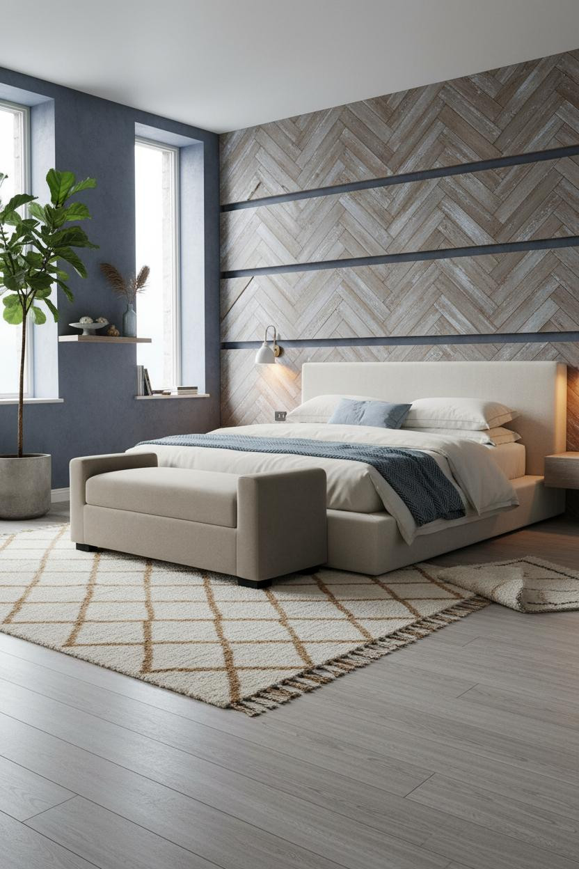 Coastal Chic Bedroom Teak Headboard Master