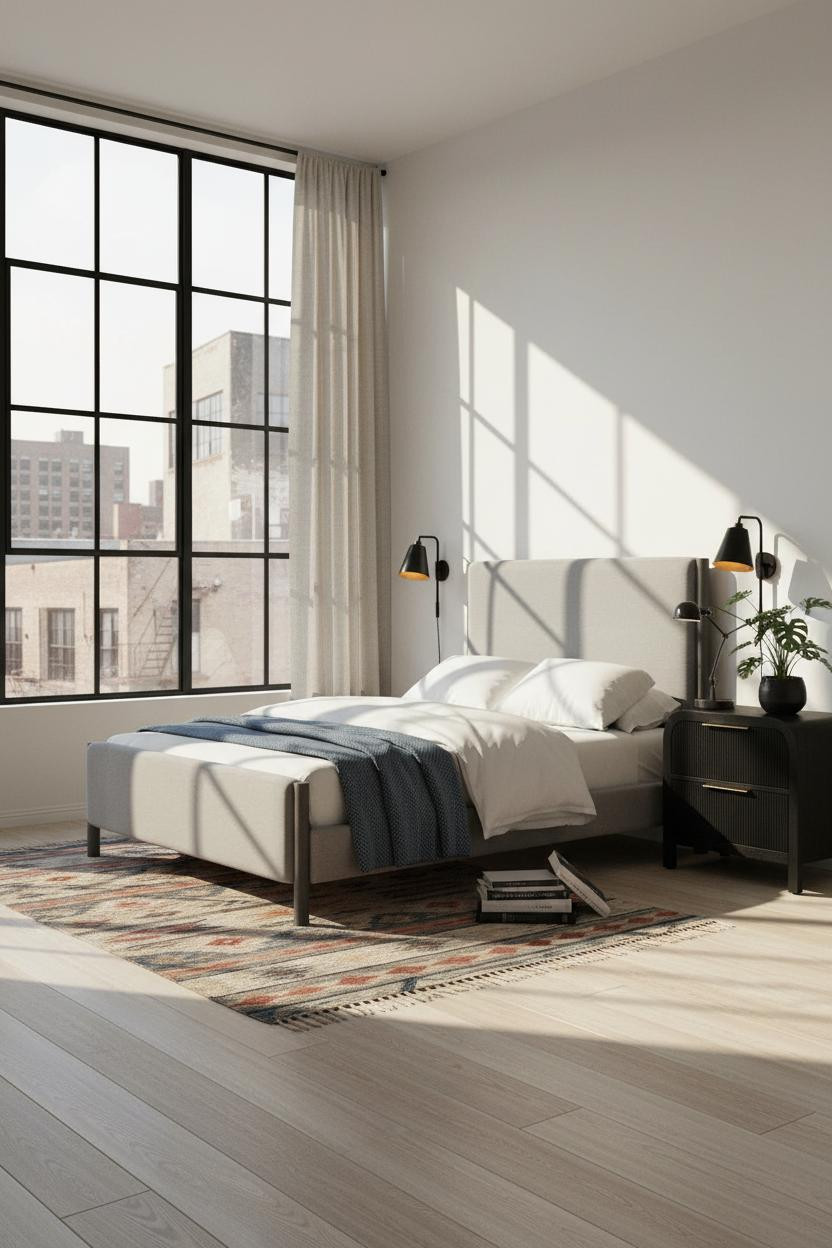 Modern Industrial Bedroom Steel Windows