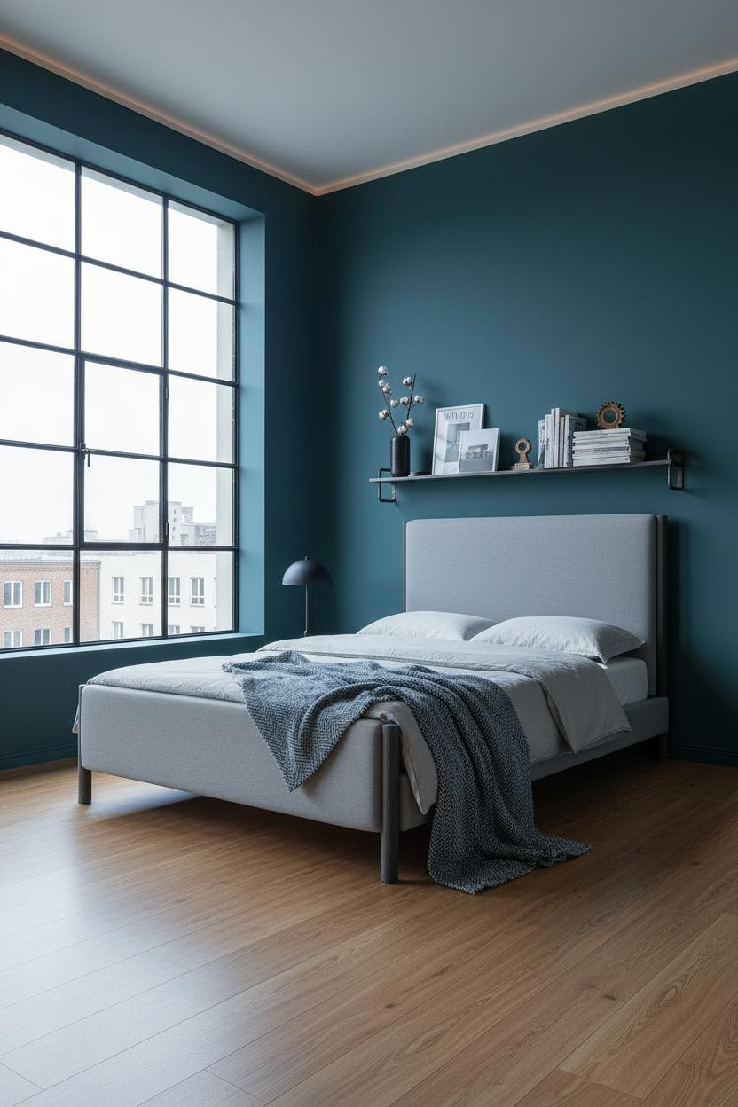 Modern Industrial Bedroom Steel Window Loft