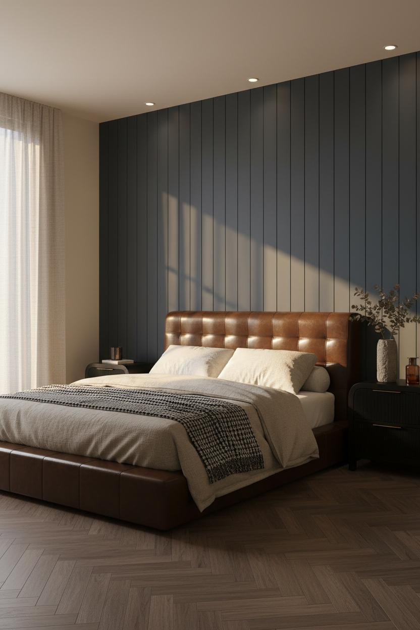 Cozy Mens Bedroom Dark Academia Shiplap