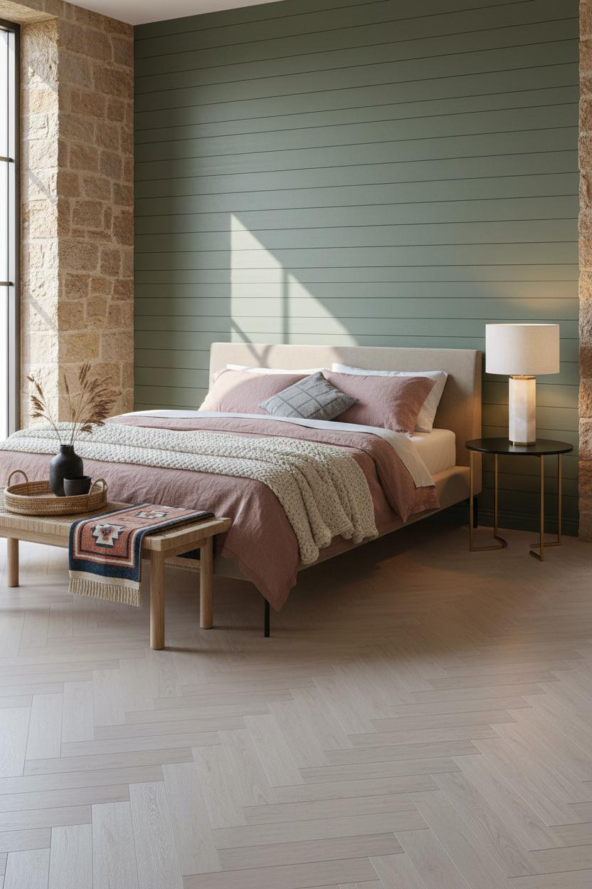 Cozy Mens Bedroom Scandi Modern Wood Paneling