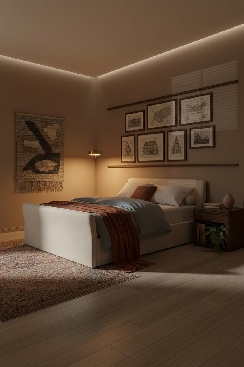 Cozy Mens Bedroom Dark Academia Gallery Wall