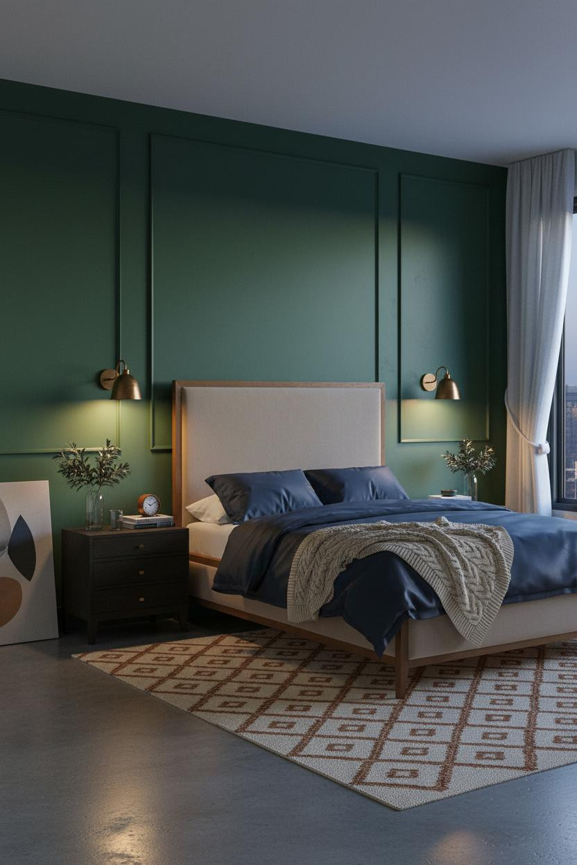 Warm Cozy Bedroom Forest Green Attic