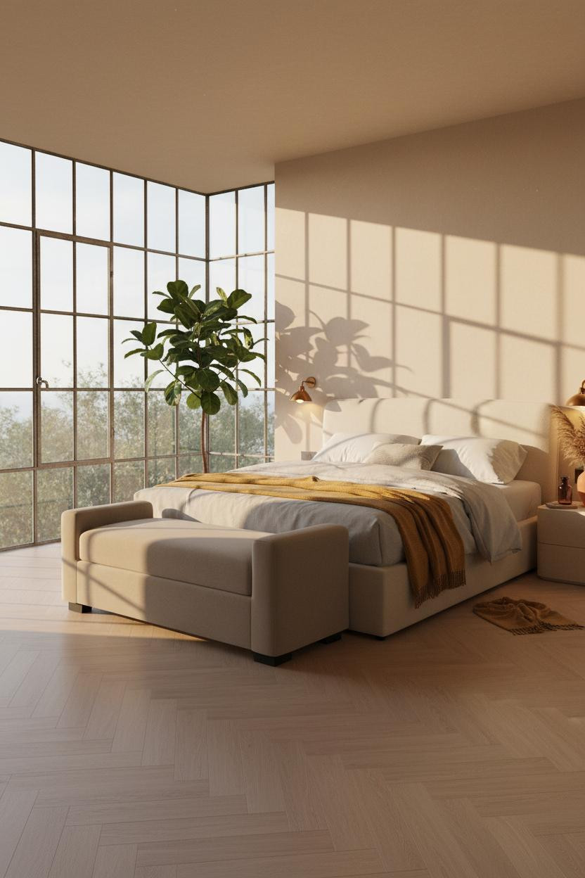 Coastal Modern Bedroom Crittall Windows Oak
