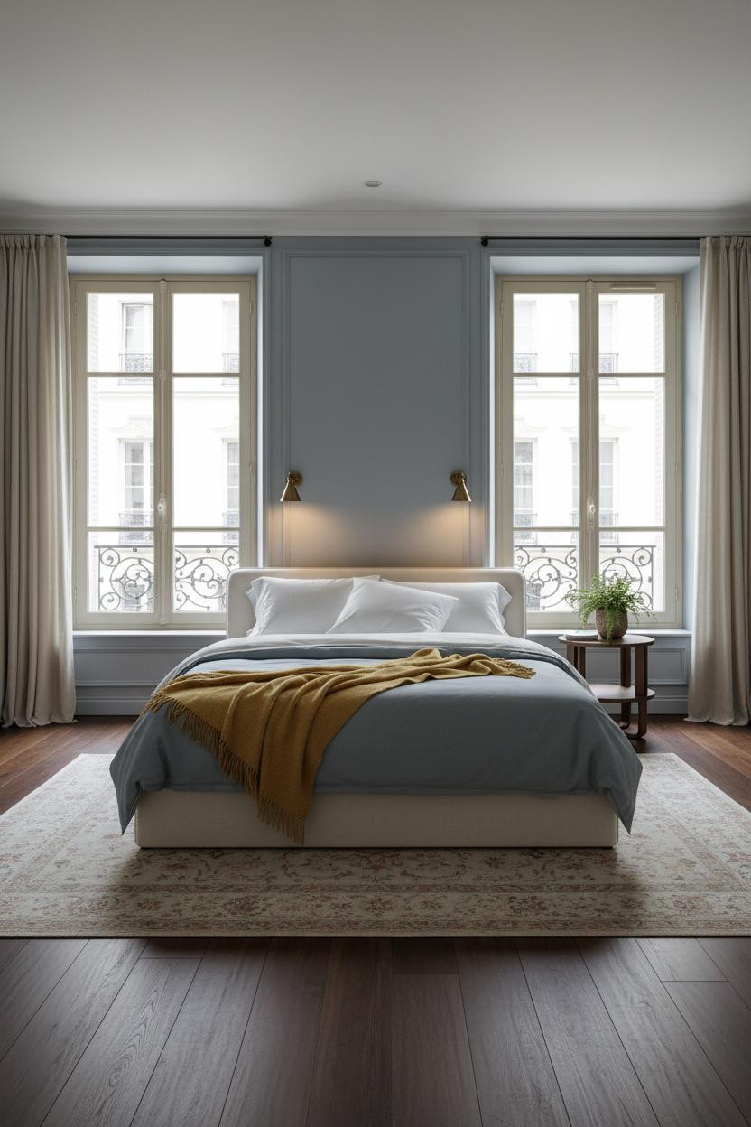Parisian Modern Bedroom Soft Light French