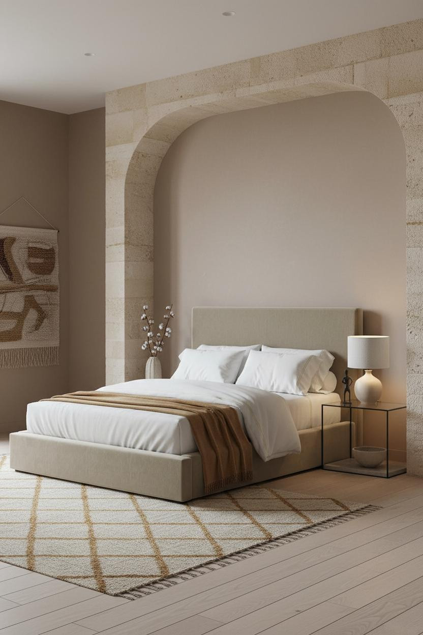 Parisian Bedroom Plaster Alcove Moroccan Rug