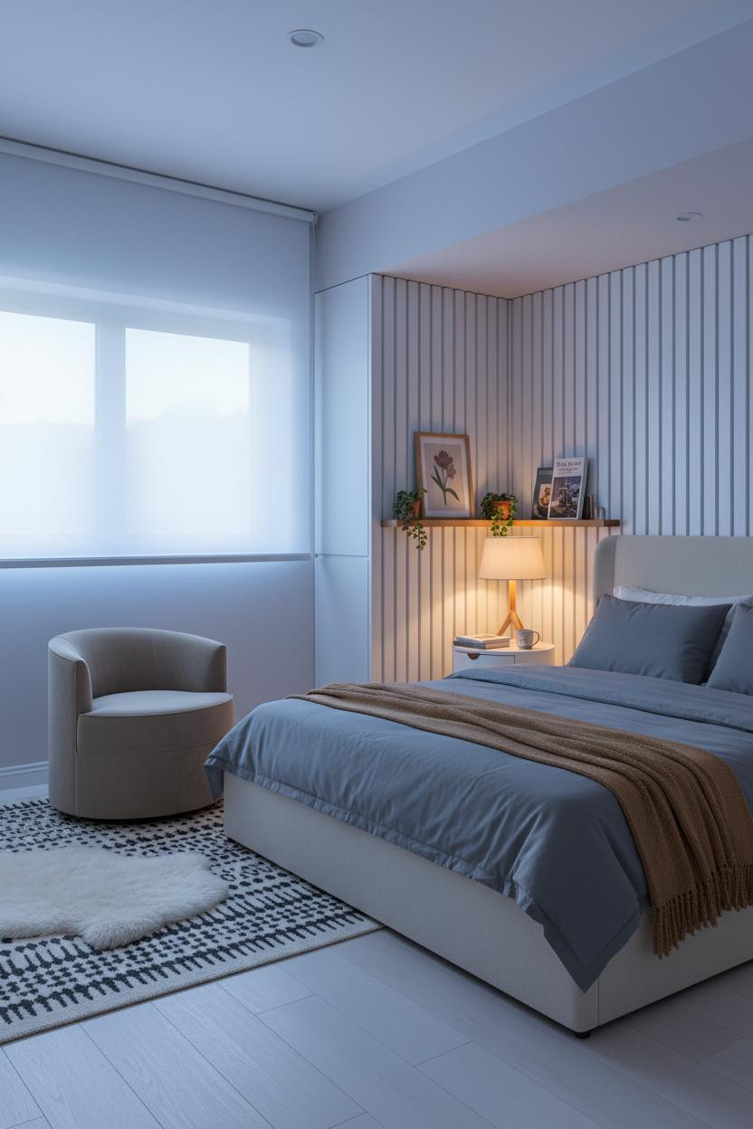 Small Teen Bedroom Japandi Headboard