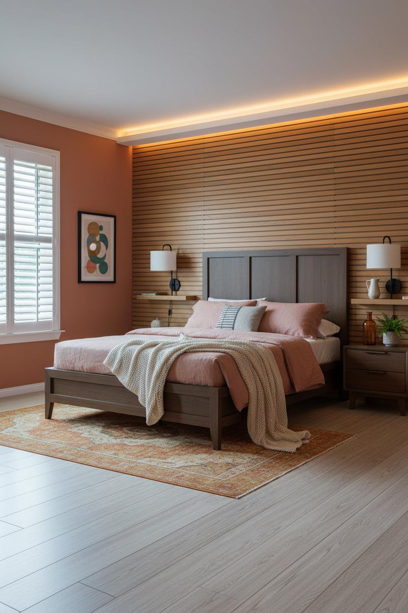 60s Bedroom MCM Slat Wall Retro