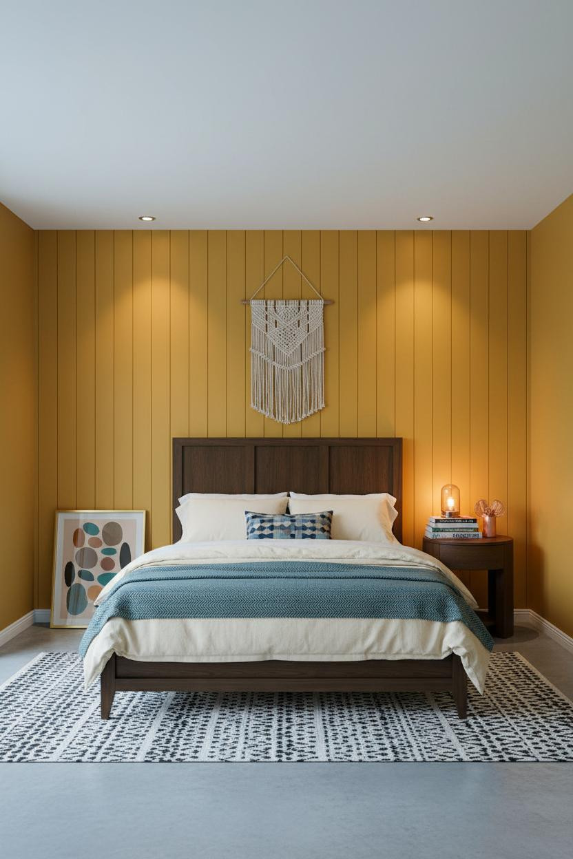 Colorful Bedroom Boho Maximalist Saffron