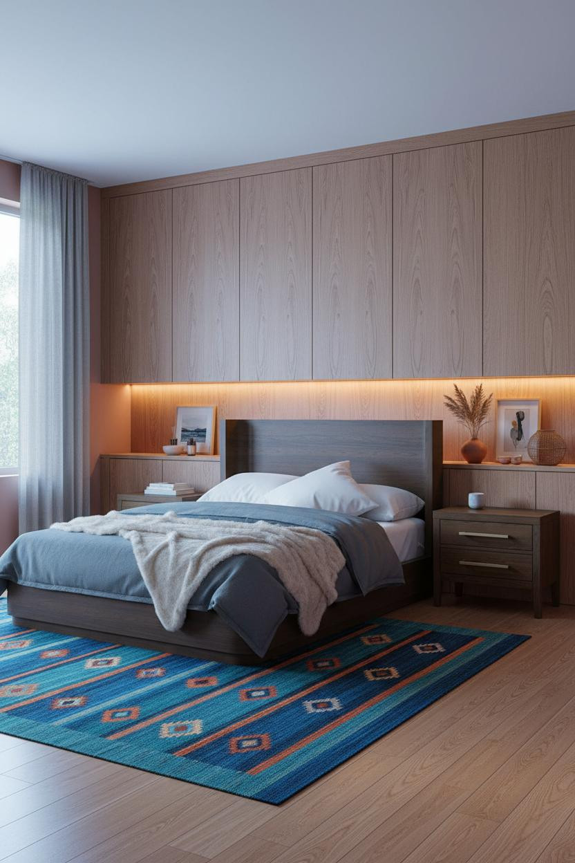Colorful Bedroom Ideas Jewel Tones Wood Wainscoting