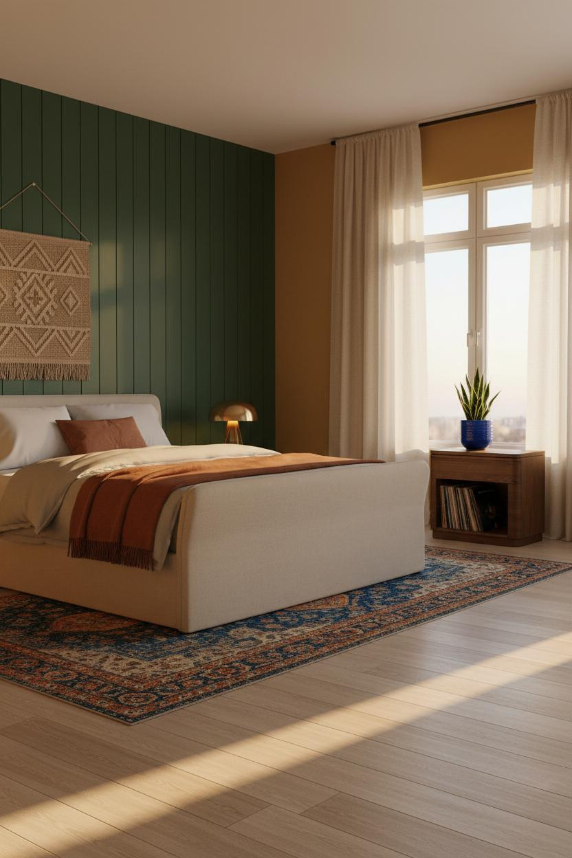 Colorful Bedroom Ideas Forest Green Gold