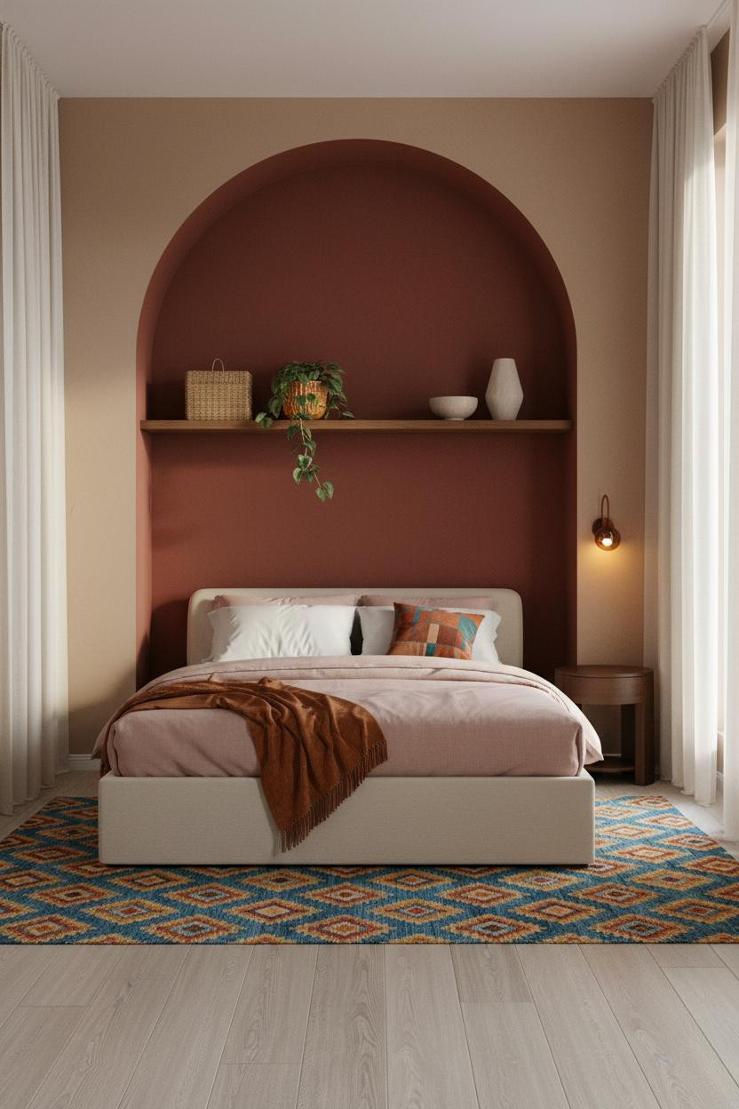 Colorful Bedroom Ideas Maximalist Rust Arch