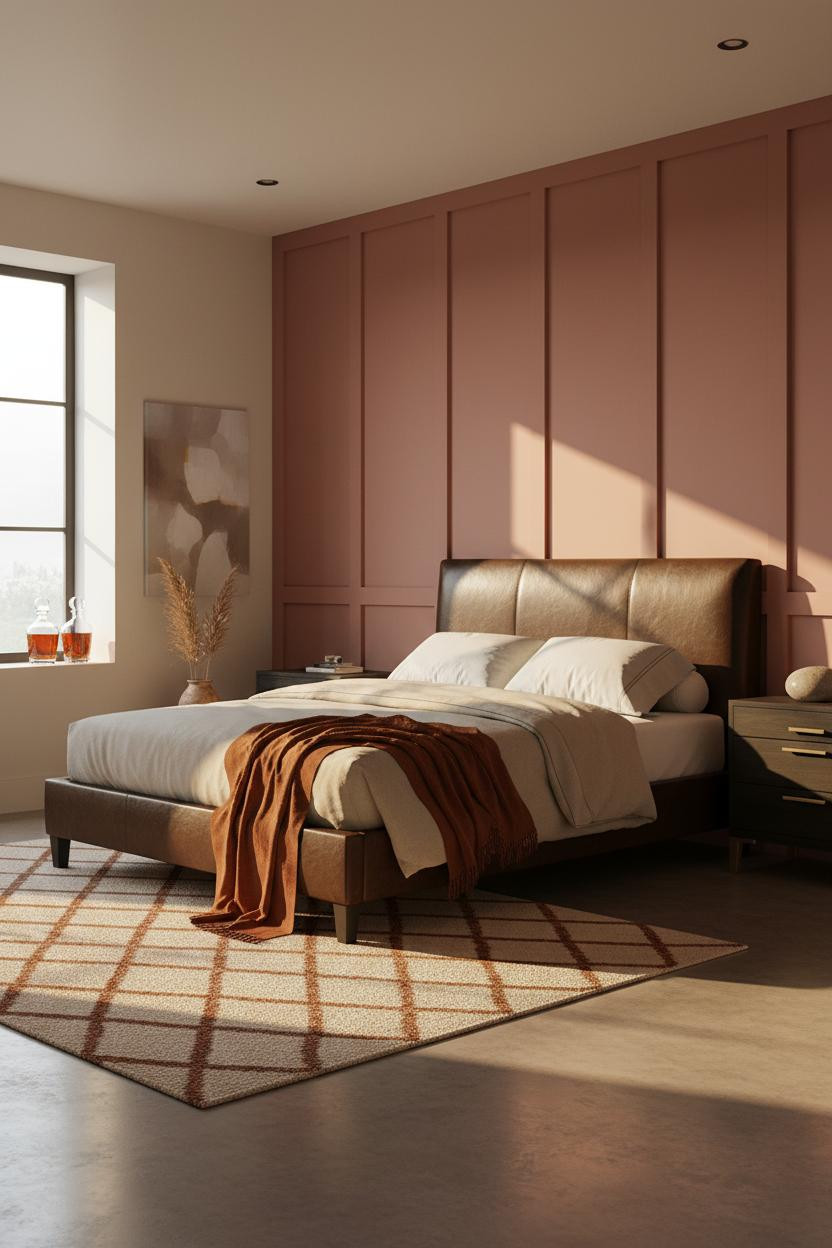 Black Bed Frame Dusty Rose Bedroom