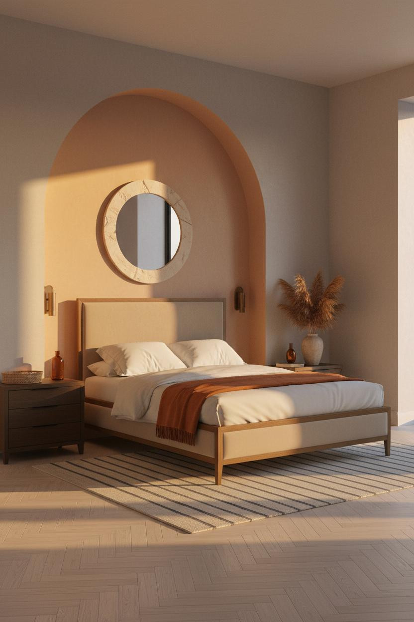 Expensive Bedroom Luxury Arched Niche Plaster Master Suite