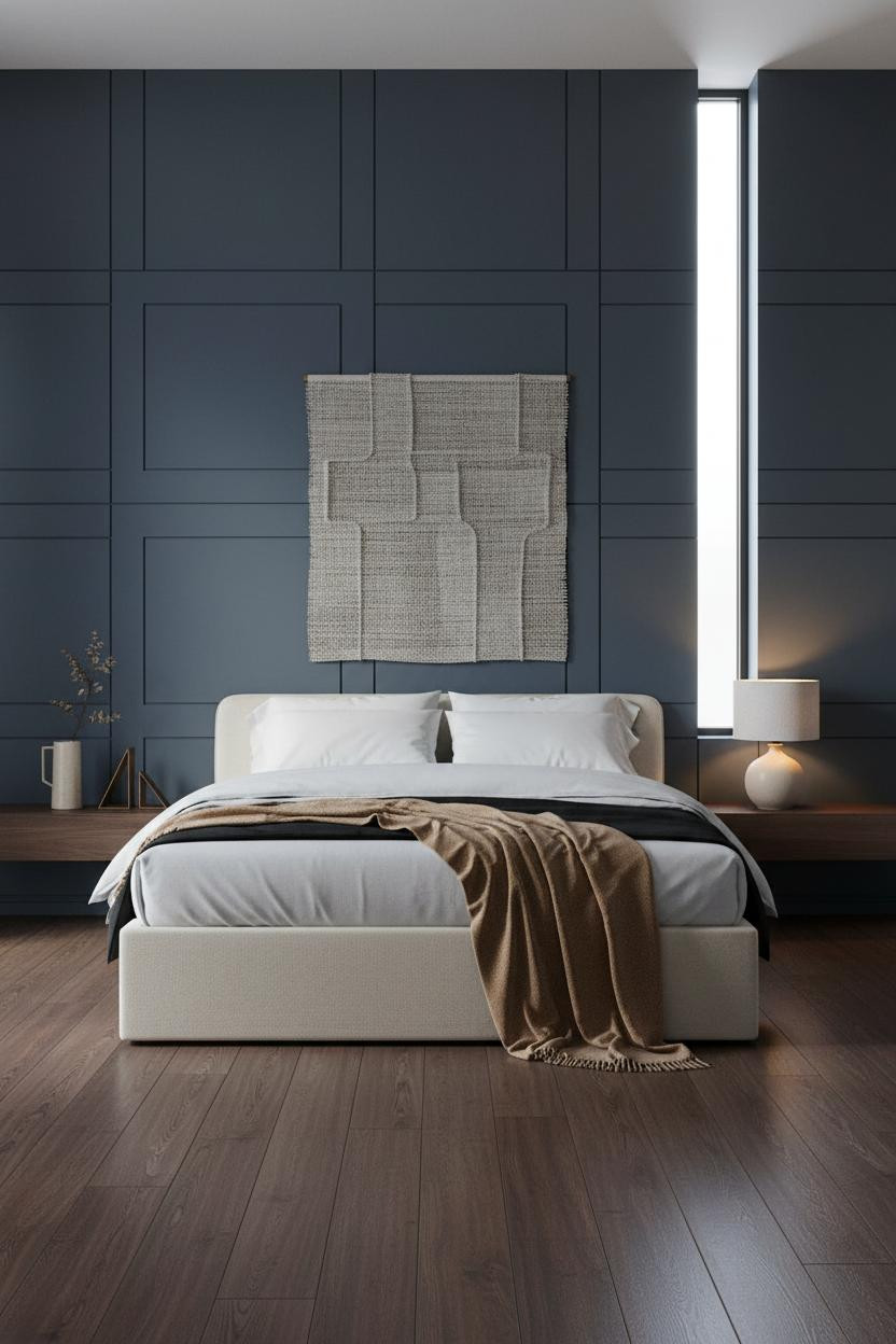 Expensive Bedroom Luxury Modern Slate Blue Master Suite