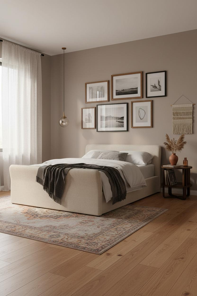 Single Woman Bedroom Gallery Wall Design