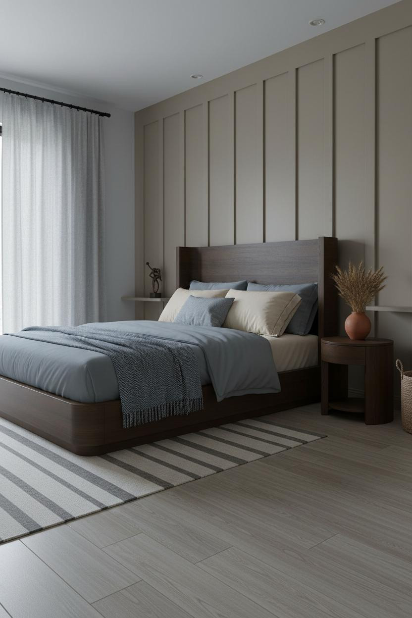 Industrial Farmhouse Bedroom Board Batten Greige
