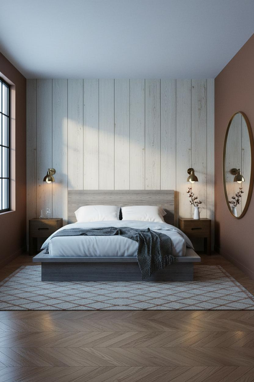 Industrial Farmhouse Bedroom Shiplap Rustic