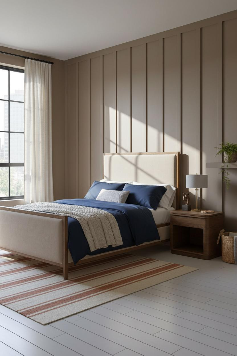 Industrial Farmhouse Bedroom Board and Batten Design