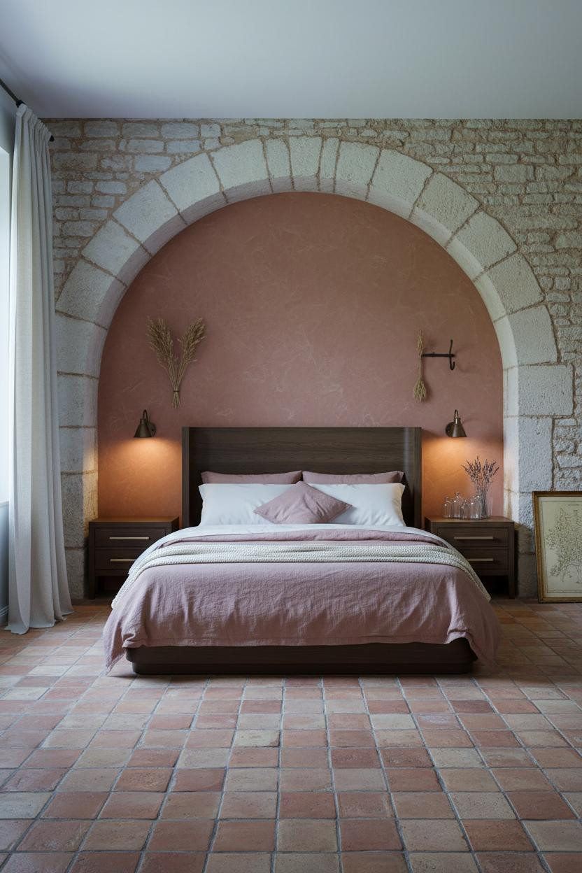 French Countryside Bedroom Stone Arch Provence