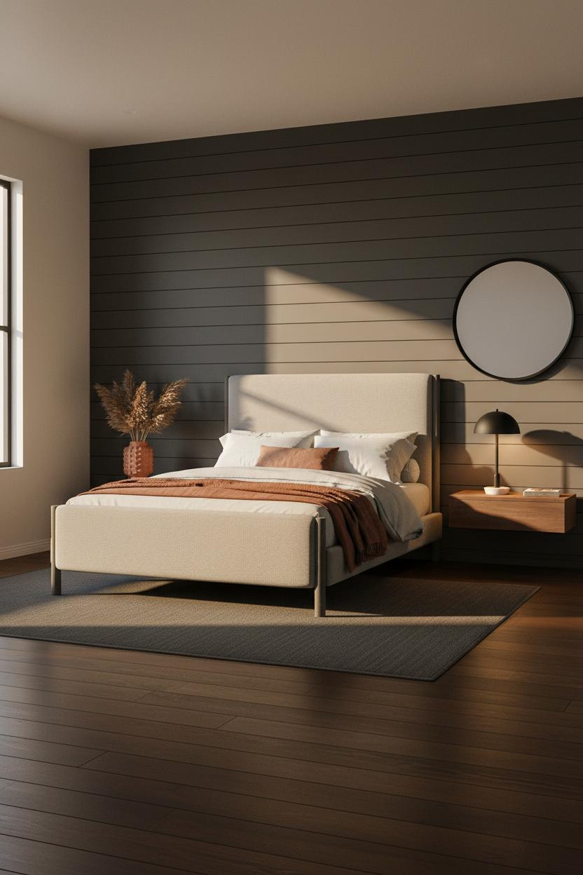 Mens Bedroom Charcoal Grey Shiplap