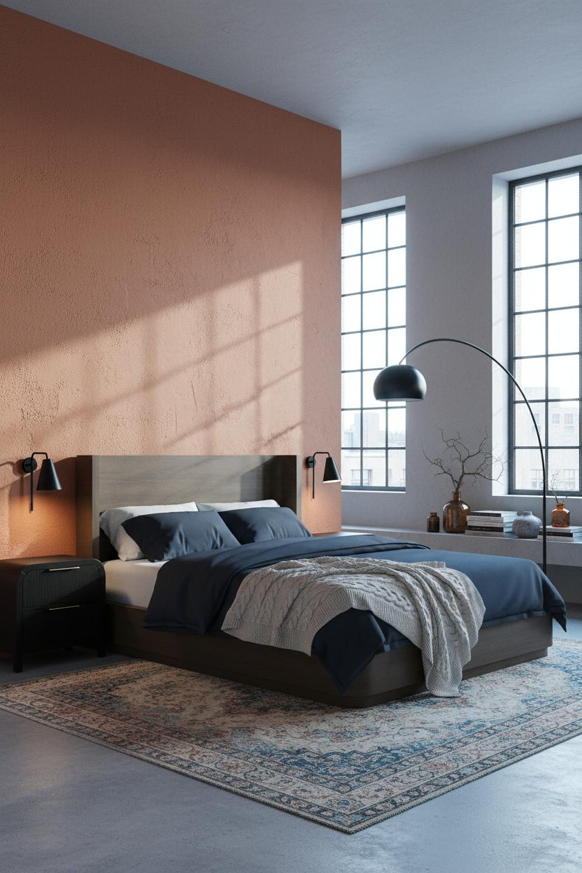 Mens Bedroom Colors Industrial Grey Terracotta