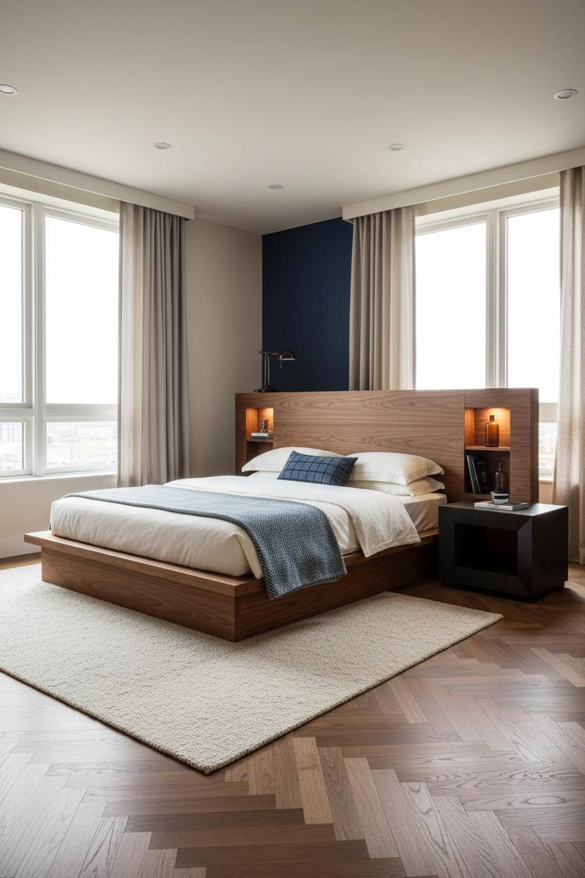 Mens Bedroom Colors Navy Walnut Design