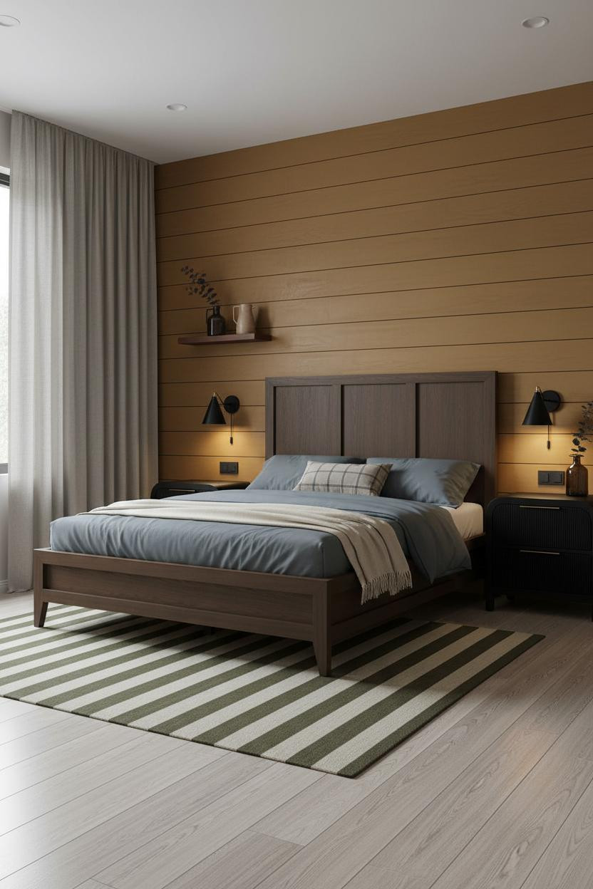 Mens Bedroom Ochre Grey Design