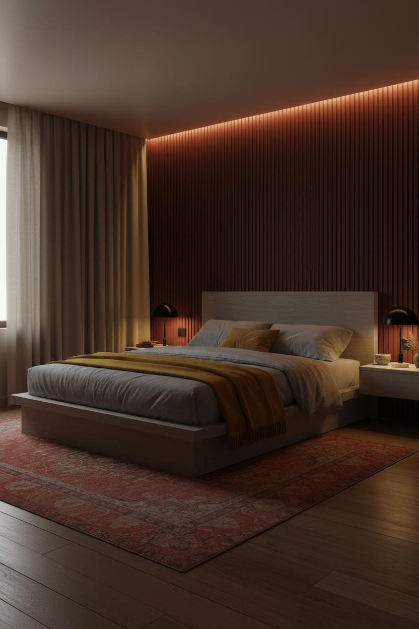 Mens Bedroom Colors Burgundy Paneling