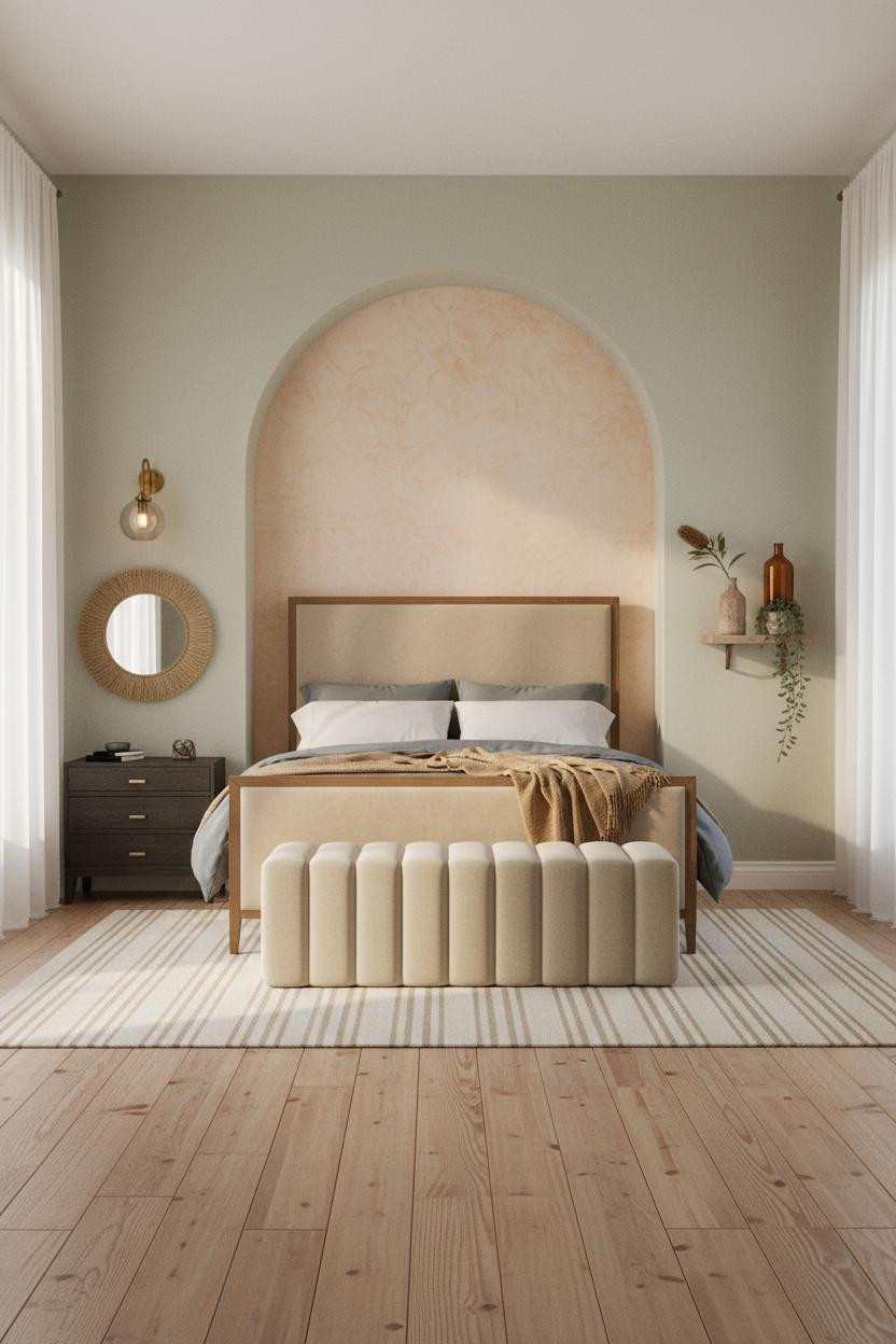 Coastal Boho Bedroom Arch Niche