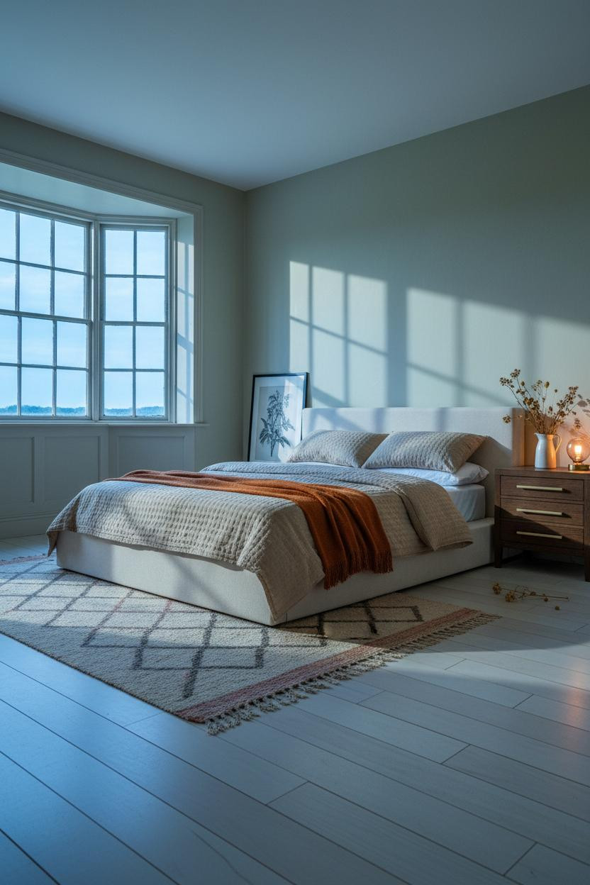 Cottage Core Bedroom Sage Green Bay Window