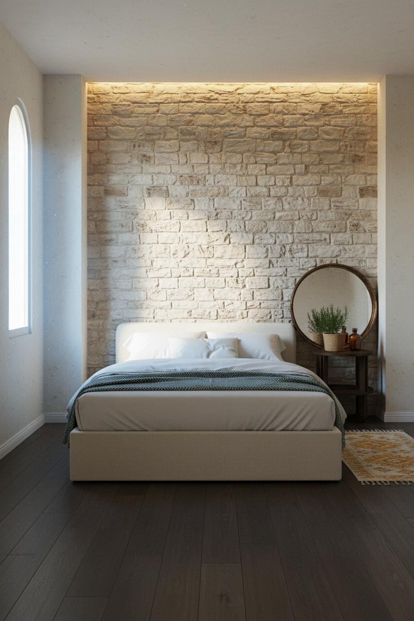 Cottage Core Bedroom Stone Wall Vintage