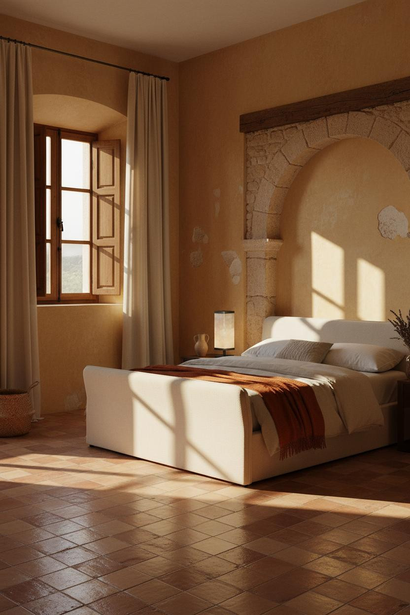 Mediterranean Bedroom Spanish Arch Terracotta