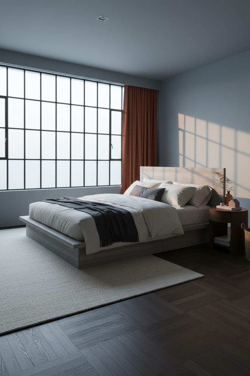 Moody Mid Century Bedroom Steel Windows