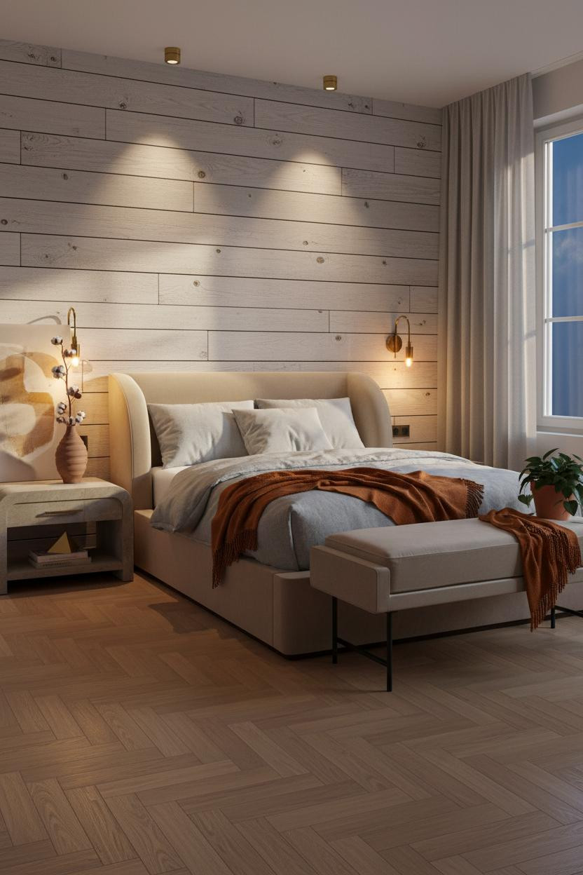 Blue Cottage Bedroom Navy Shiplap Headboard
