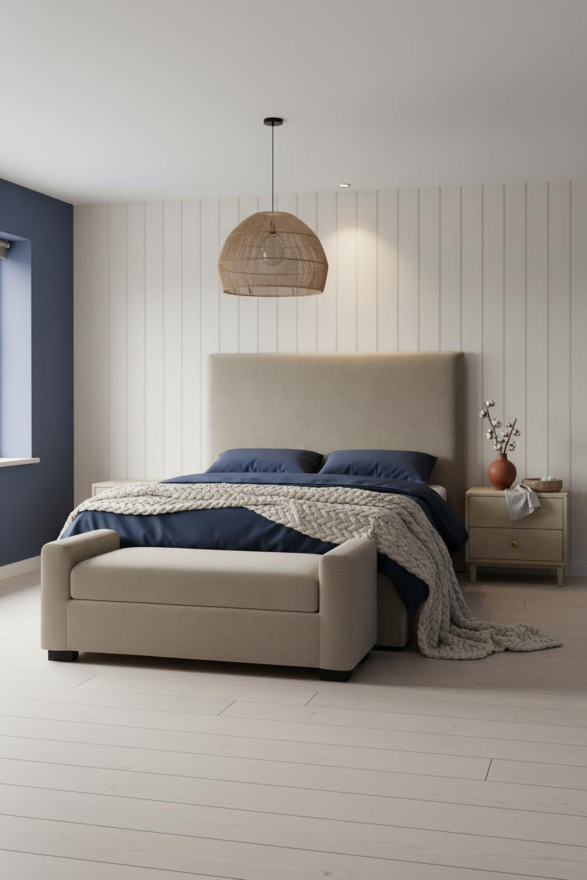 Blue Cottage Bedroom Indigo Board and Batten
