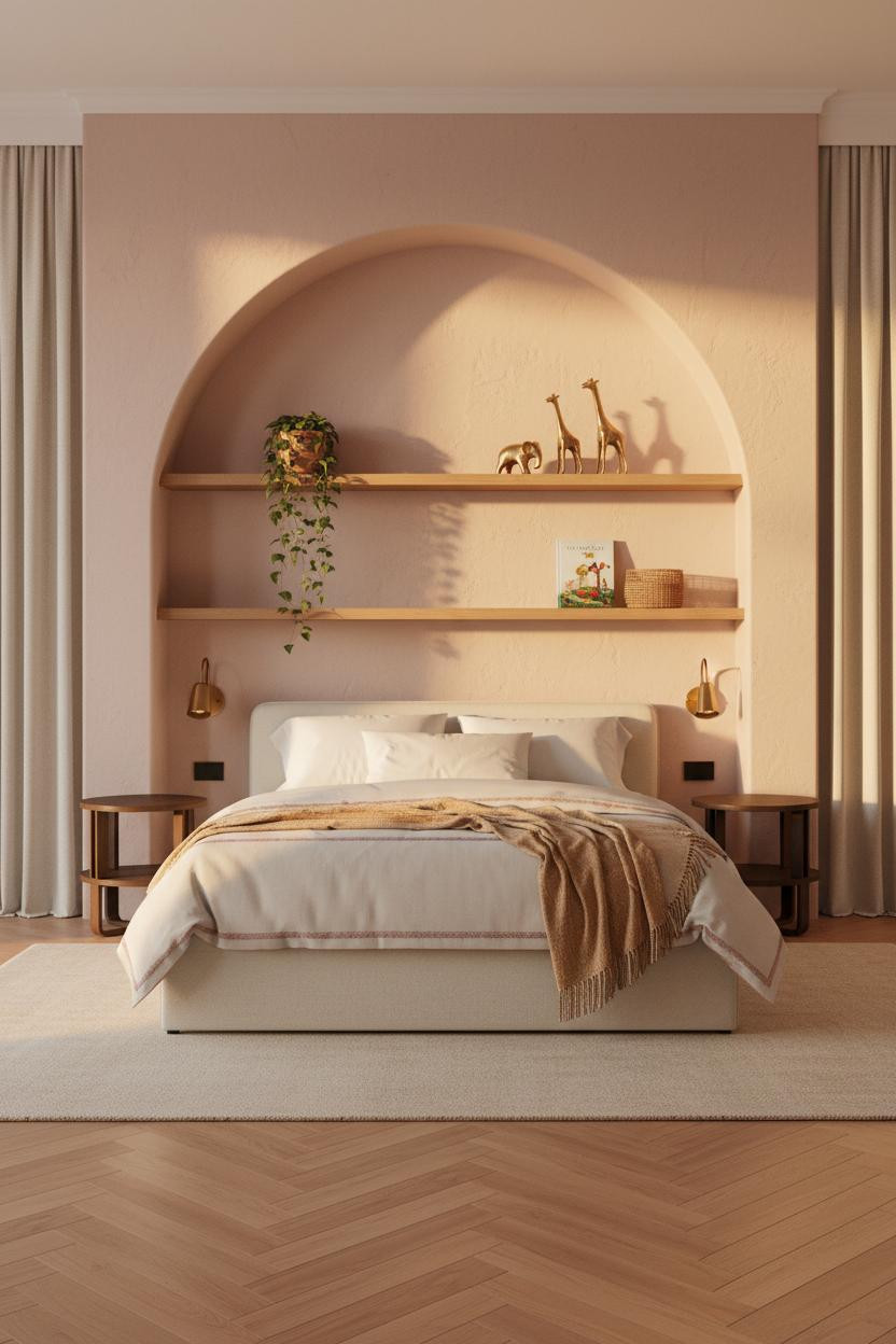 Luxury Kids Bedroom Plaster Alcove Shelves
