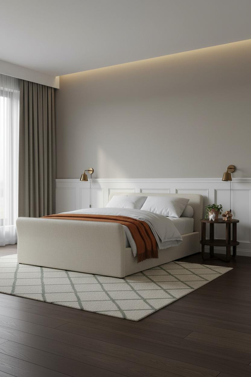 Luxury Kids Bedroom Wainscoting Brass Sconces