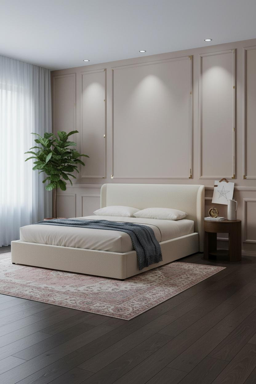 Luxury Kids Bedroom Paneled Walls Brass