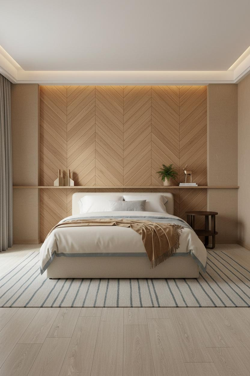 Luxury Kids Bedroom Herringbone Accent Wall