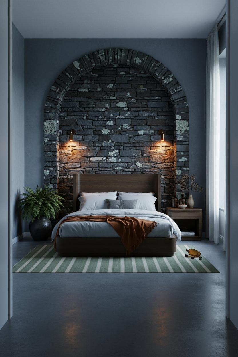 Dark Cottagecore Bedroom Stone Alcove Forestcore