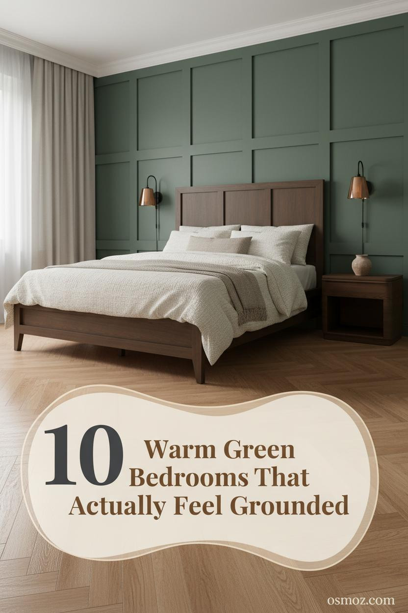 10+ Warm Green Bedrooms That Feel Grounded Without Feeling Heavy