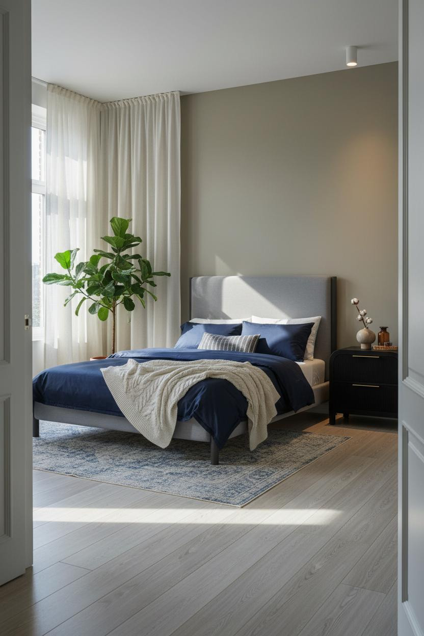 Black Bedframe Bedroom Botanical Modern