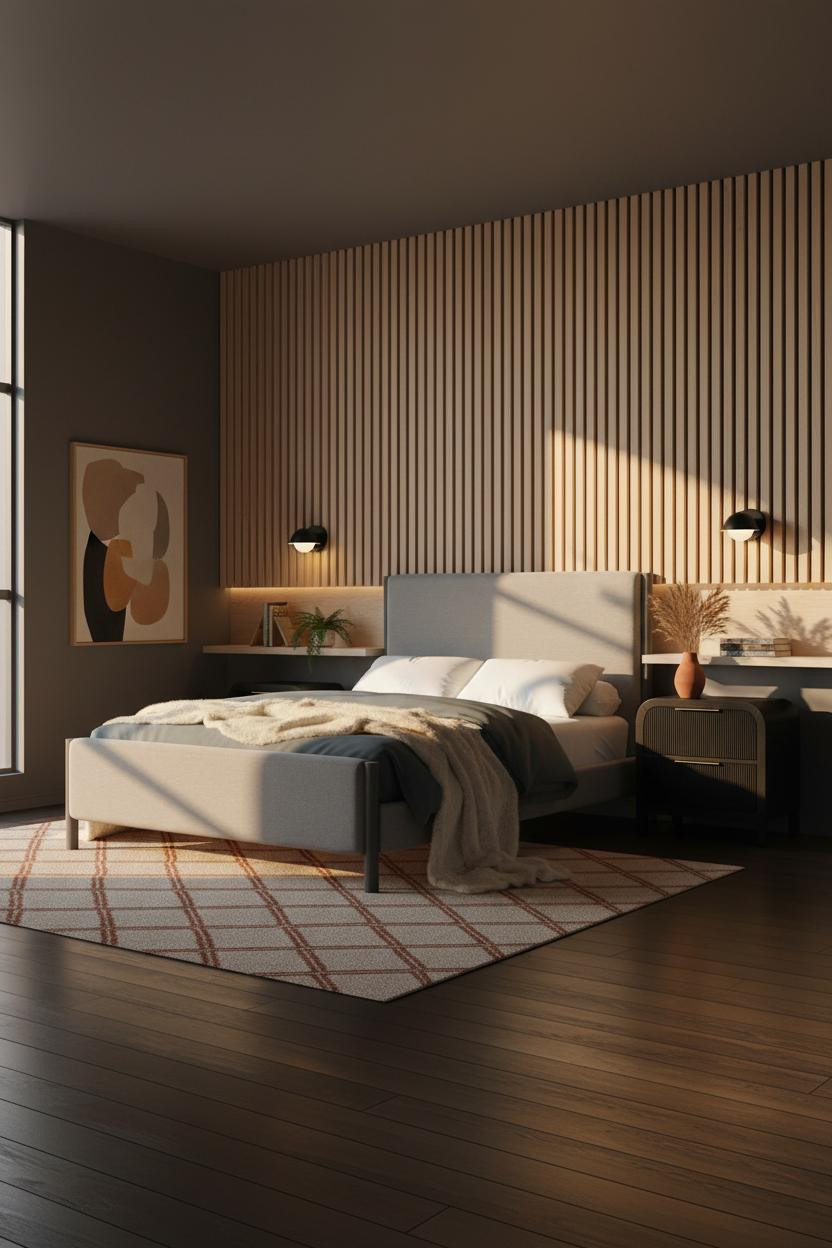 Black Bedframe Japandi Bedroom Indigo Oak