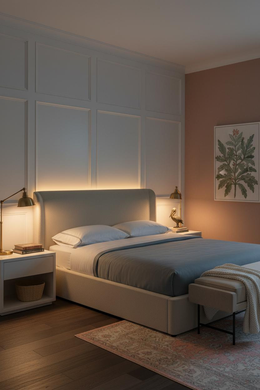 Palm Beach Bedroom Preppy Coastal Wainscoting