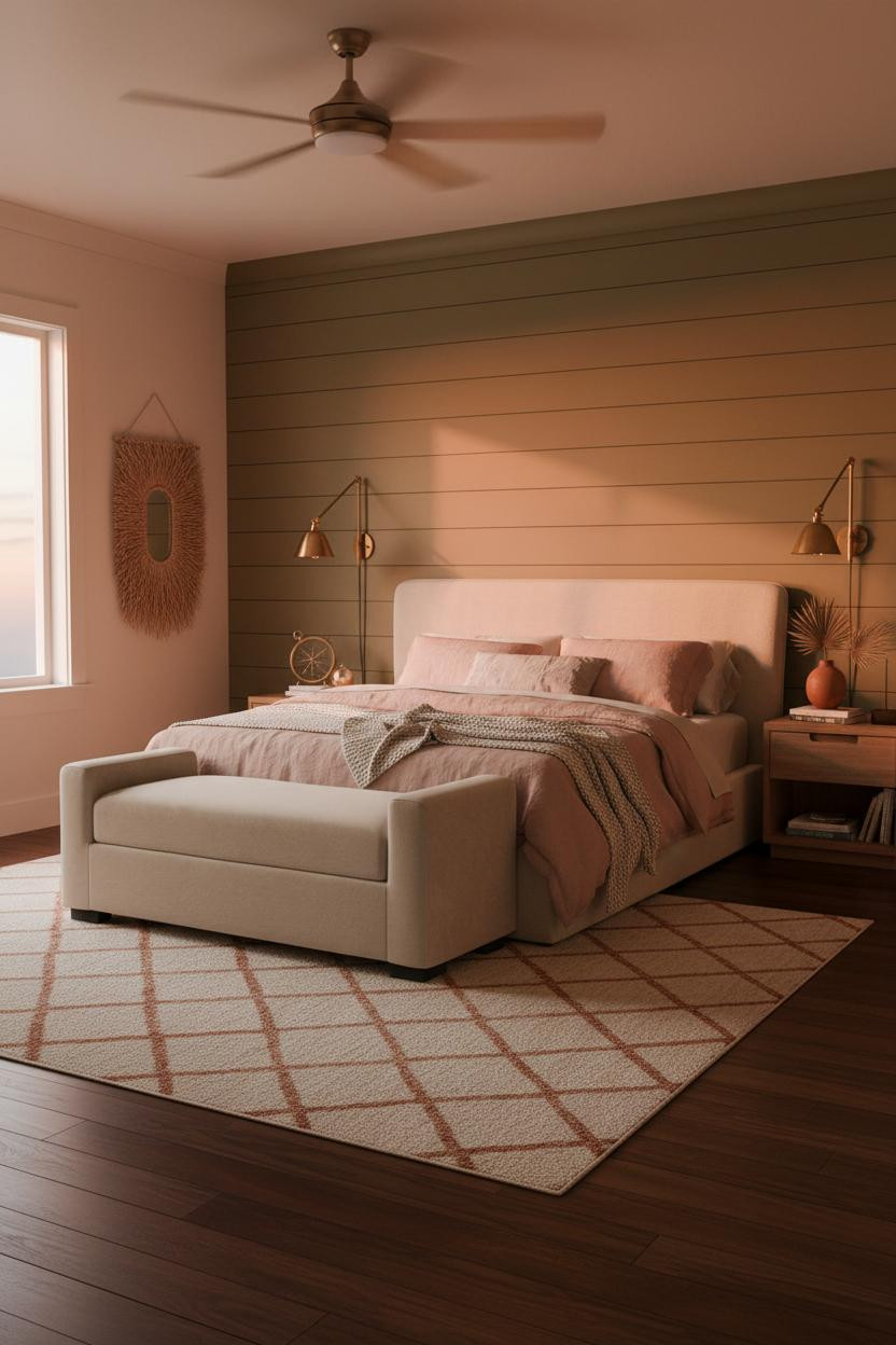 Palm Beach Bedroom Olive Shiplap Brass