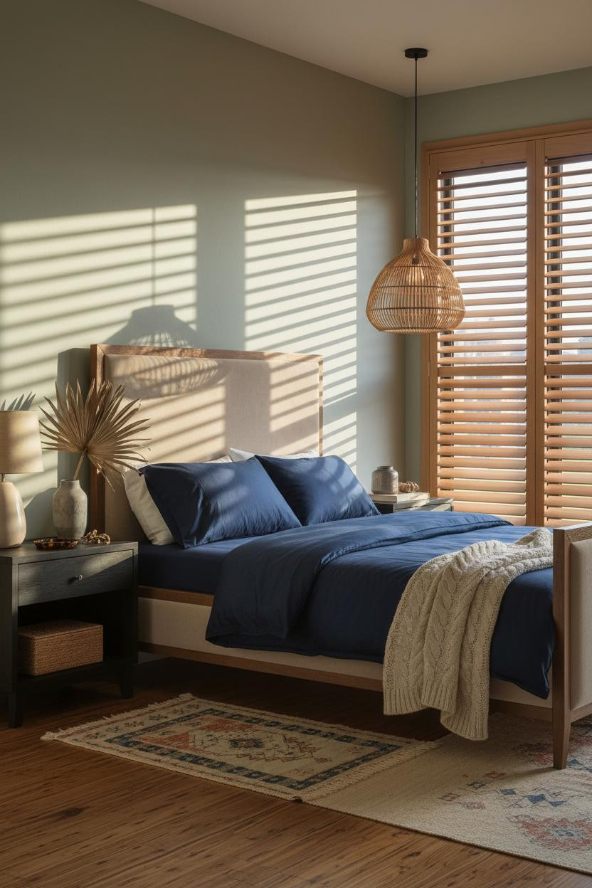 Palm Beach Bedroom Louvered Shutters Coastal