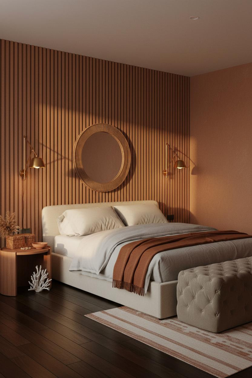 Palm Beach Bedroom Japandi Teak Brass